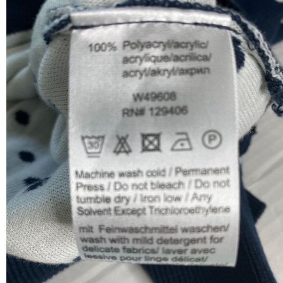 Womens Navy Blue and White Polka Dot Sweater Size 22 Dark Academia Grandma Core - Picture 4 of 8